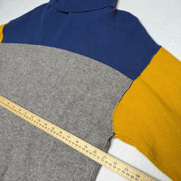 Free People Softly Sturctured Colorblock Turtleneck Sweater Cozy Relaxed S - Picture 6 of 8